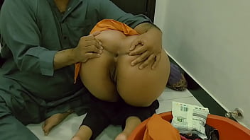 Bending Over The Washer For My Desi Stepmom